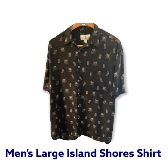 Island Shores Other - Island Shores Dark Blue Men's Size Large Button-Up Like New - MN23